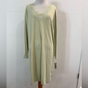 Charter Club Light Green Lace Trim Top nightgown size large